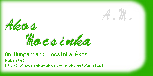 akos mocsinka business card